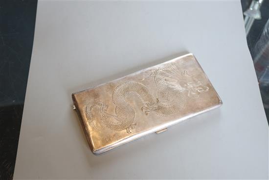 A Chinese plated dragon cigarette case